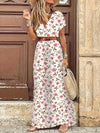 Abstract floral long maxi dress