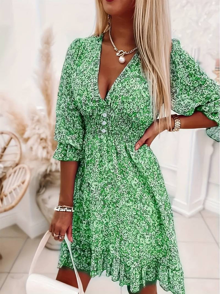 Ditsy dress with floral print