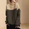 High collar soft warm loose sweater for women