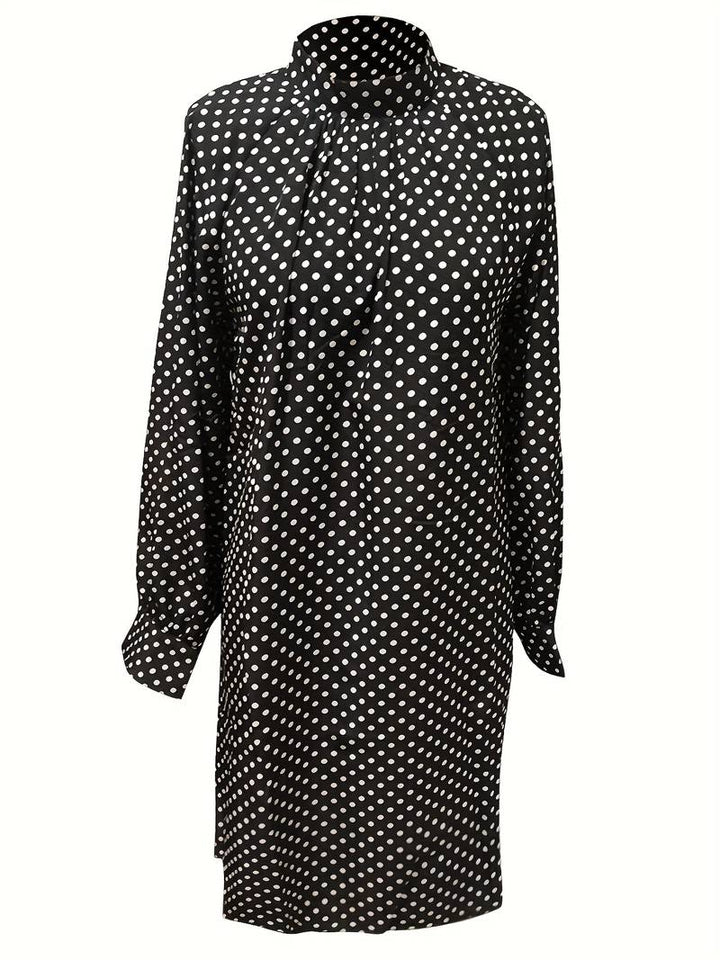 Polka dot dress with puff sleeves