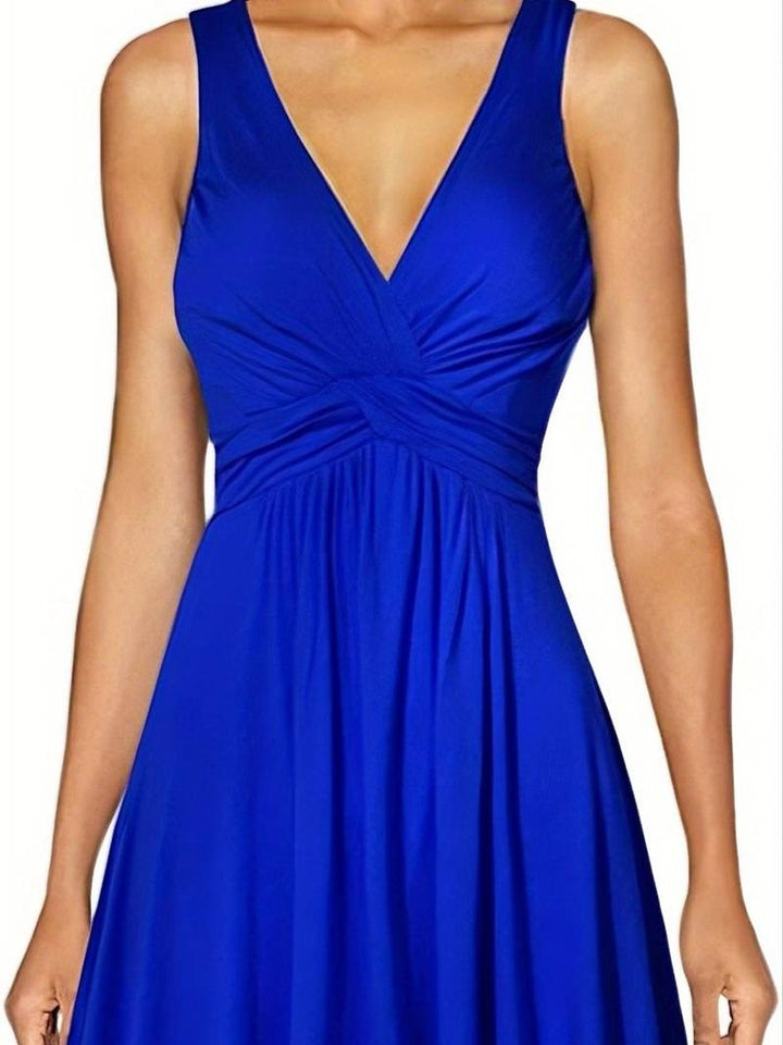 Elegant tank dress with deep V-neckline