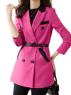 Women's Double Button Scarf Collar Blazer