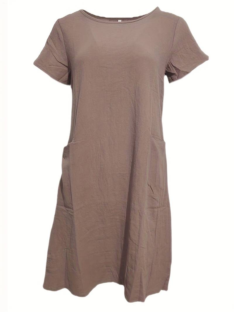 Round neck pocket dress