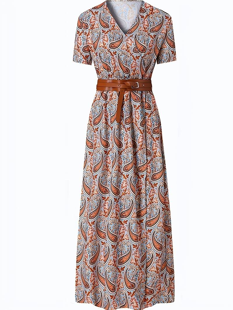 Abstract floral long maxi dress