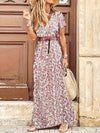 Abstract floral long maxi dress