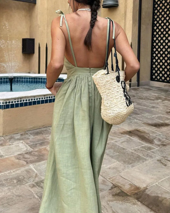 Comfy strapless backless dress