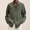 Long-sleeved linen shirts for men