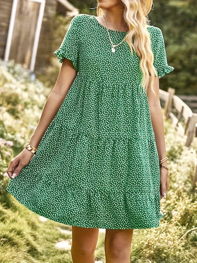 Dress with pin-dot print