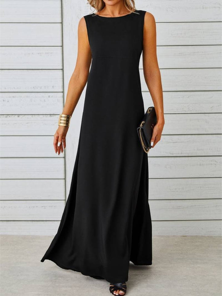 Simple long black dress