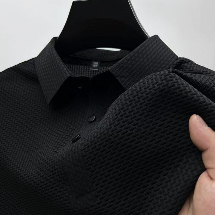 Breathable summer shirt with mesh V-neck