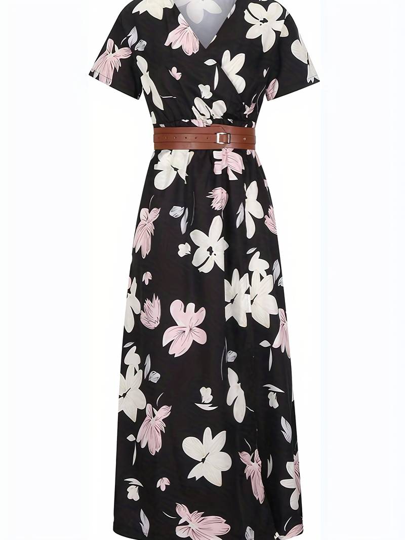 Abstract floral long maxi dress