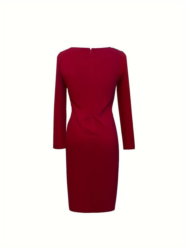 Elegant long-sleeved twist dress