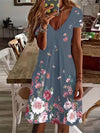 Short-sleeved dress with floral print