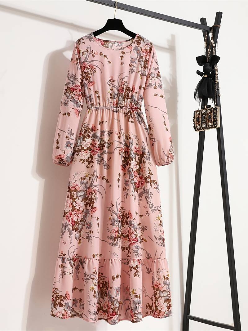 Long dress with bohemian floral print