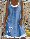 Denim Dress With Print