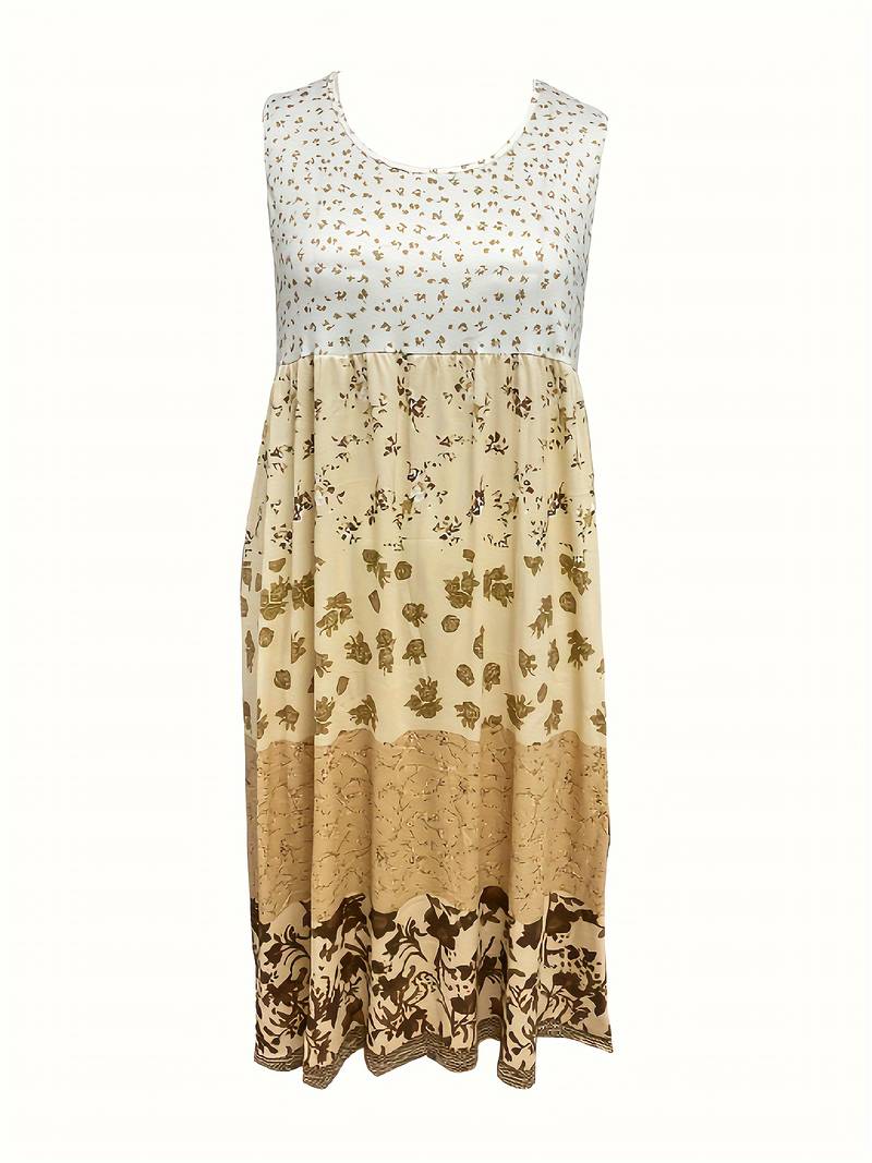 U-neck sleeveless boho dress