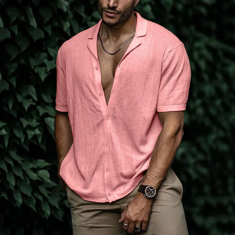 Florian - Single knit cotton shirt for men