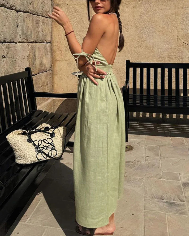 Comfy strapless backless dress