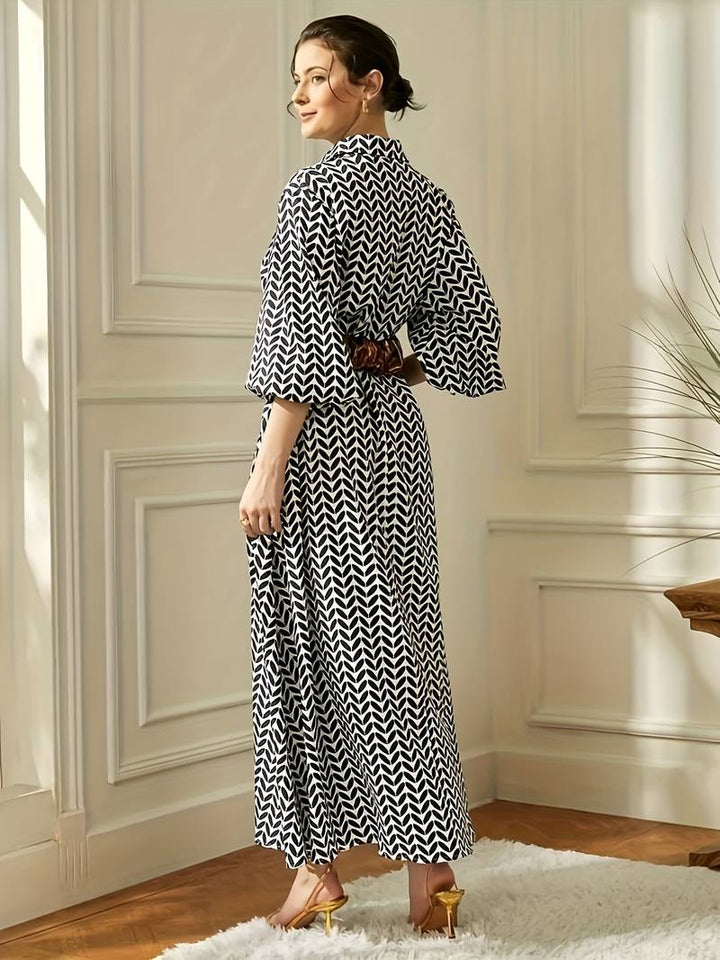 Geometric printed maxi dress