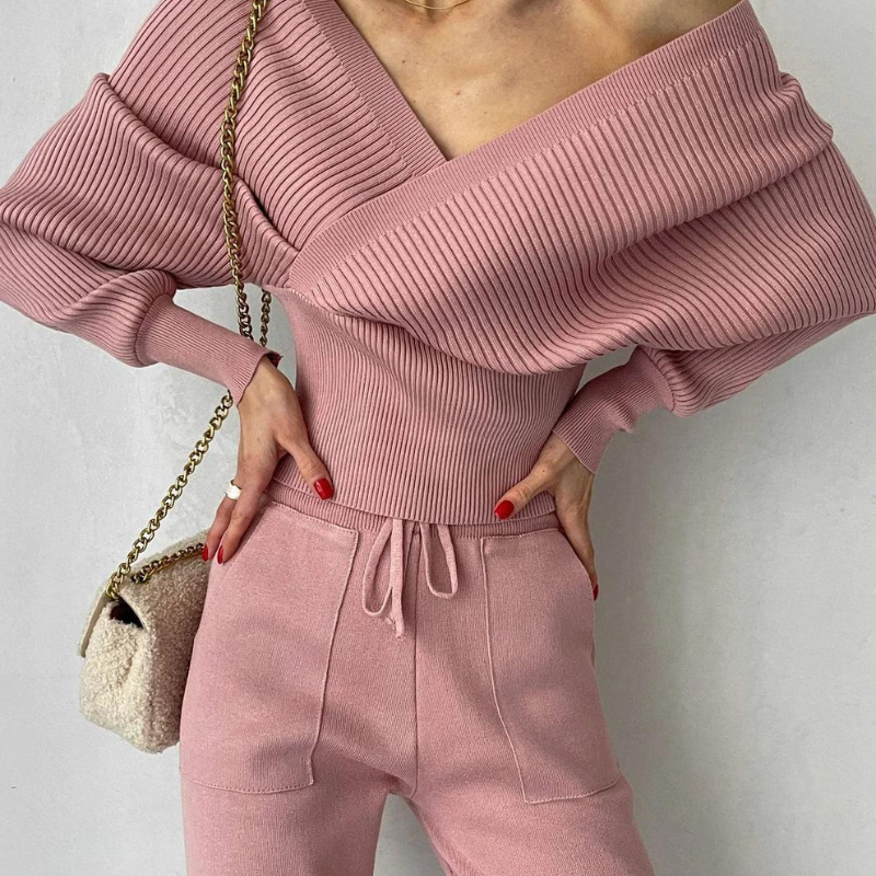 Knitted jumper two-piece set