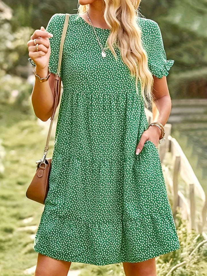 Dress with pin-dot print