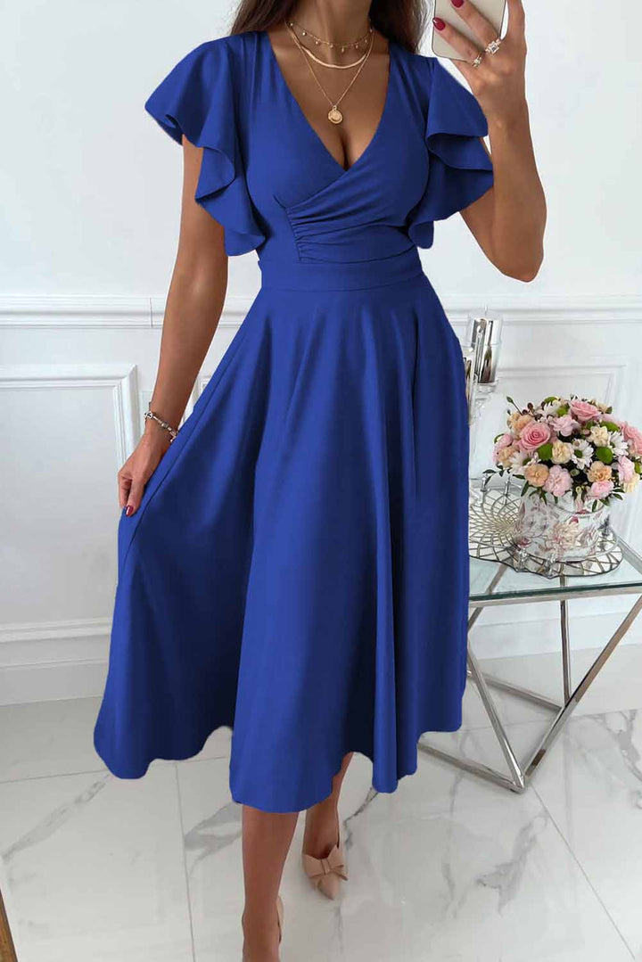 Ladies casual dress Sexy V-neck loose dress