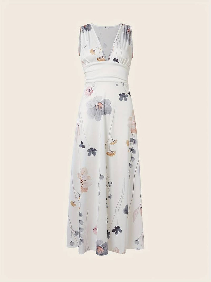 Long dress with floral print