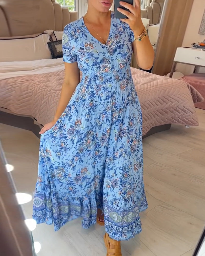 Casual boho floral dress