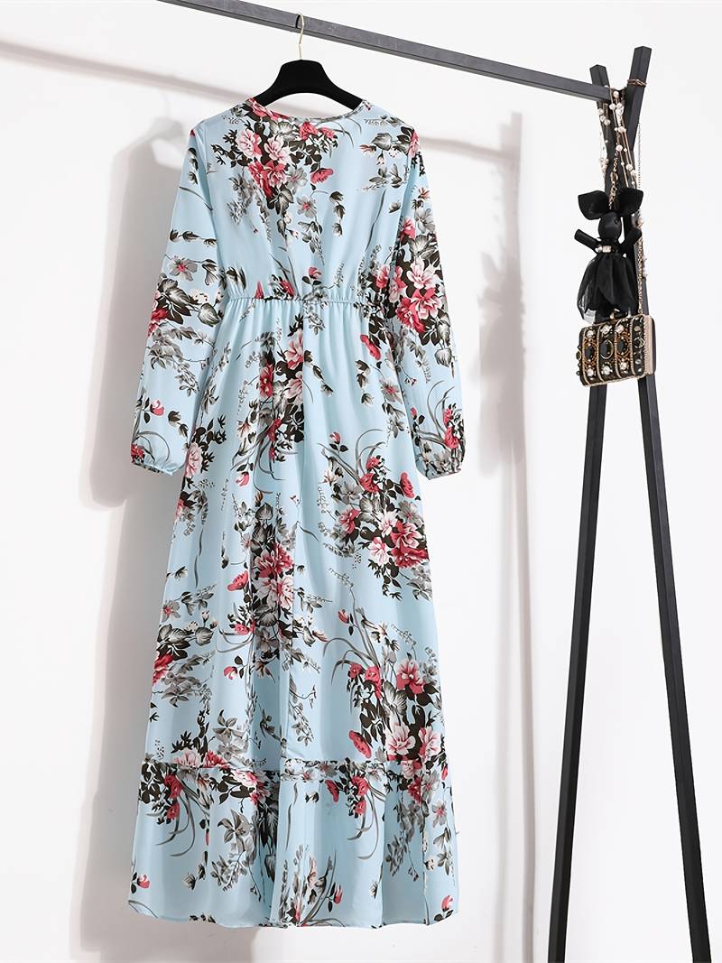 Long dress with bohemian floral print