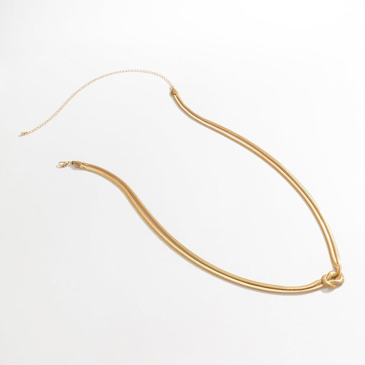 Minimalist double-layered waist chain with knot accent