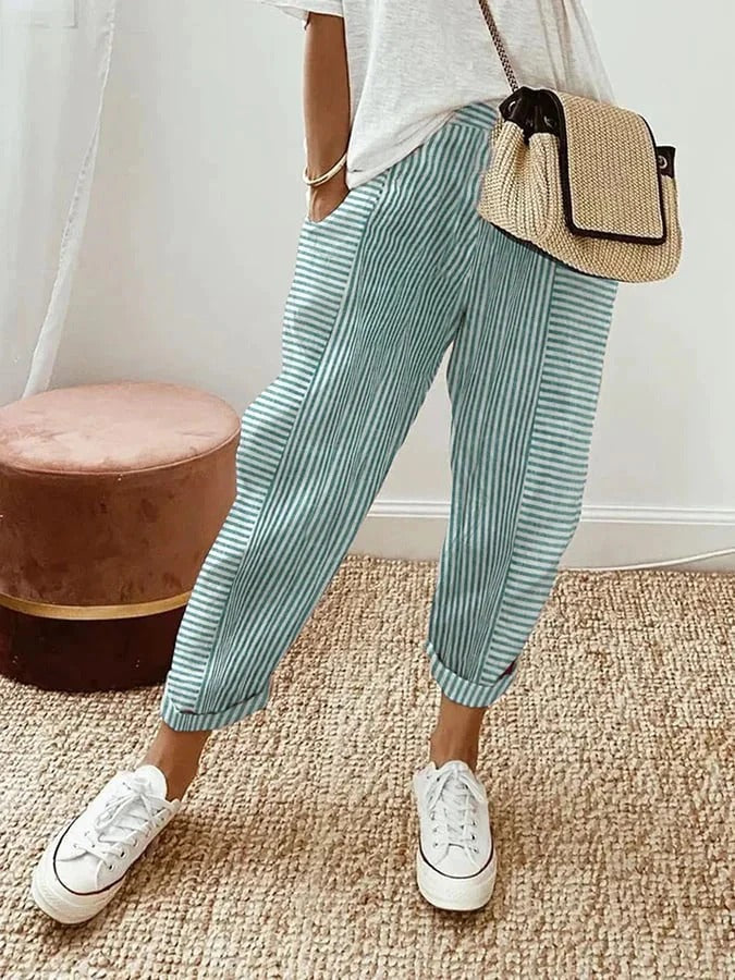 Lisa™ - Cotton striped trousers