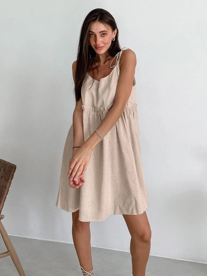 Mini summer dress with tiered ruffles in an empire look