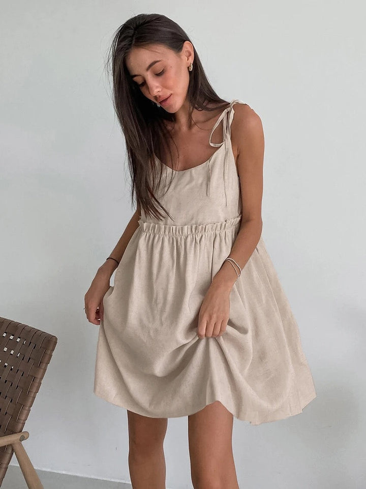 Mini summer dress with tiered ruffles in an empire look