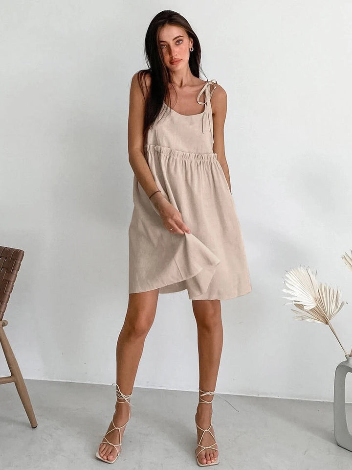 Mini summer dress with tiered ruffles in an empire look