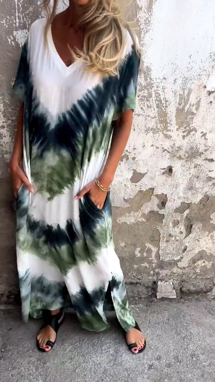 Elegant Tie-dye long dress