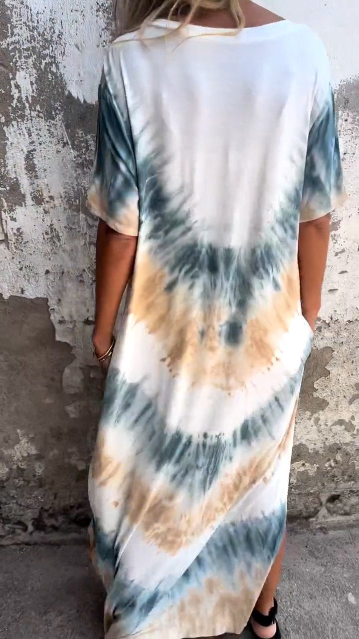 Elegant Tie-dye long dress