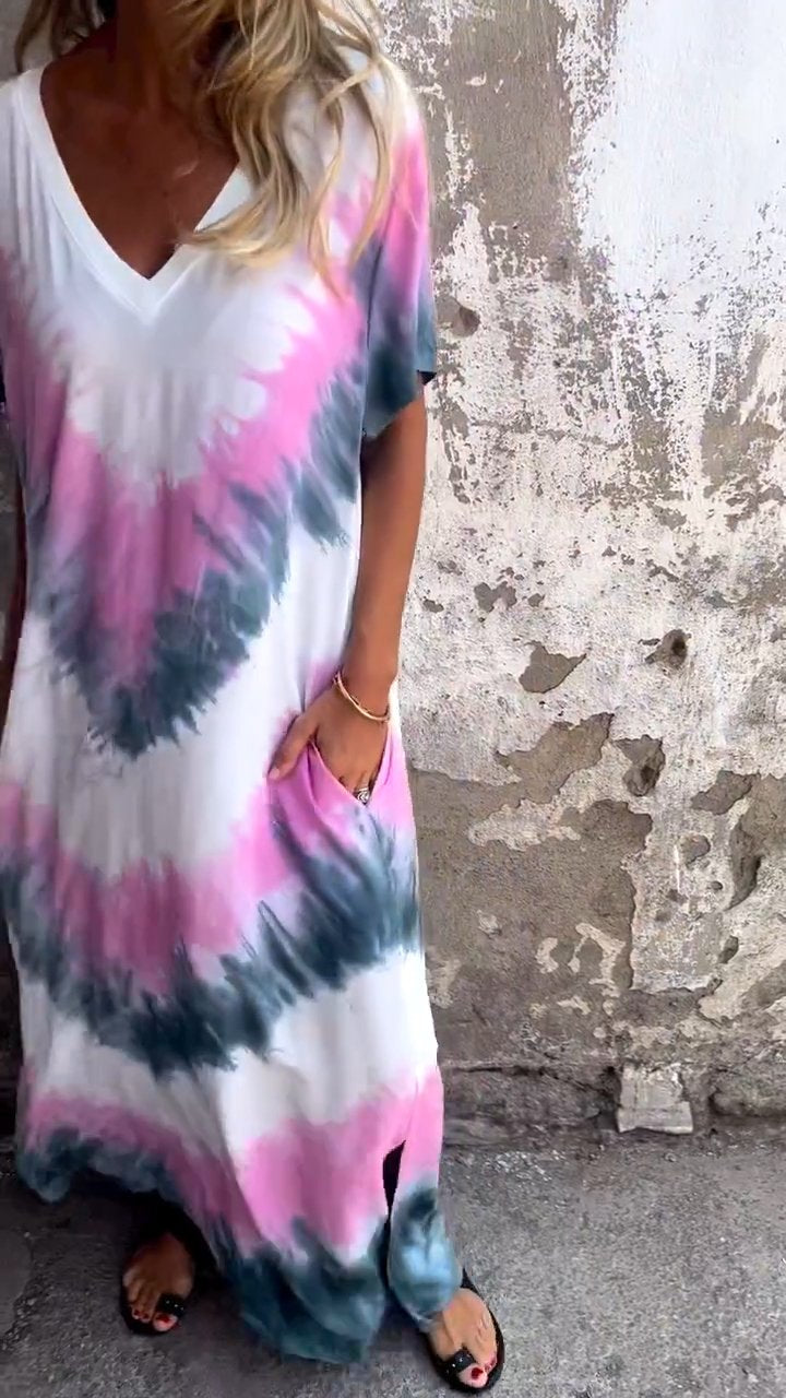 Elegant Tie-dye long dress