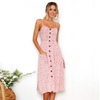 Buttoned midi summer dress with pockets