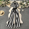 Women's Striped Bow Detailed Jumpsuit