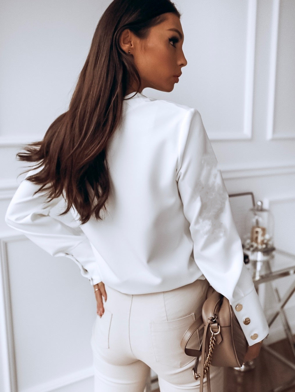 Buttoned long sleeve blouse